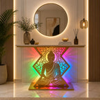 Modern Spiritual LED Buddha Console Table for Office (SS 302)