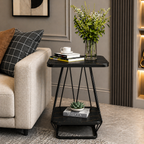 Modern Square Shaped Creative Artistic Black Metal Finish