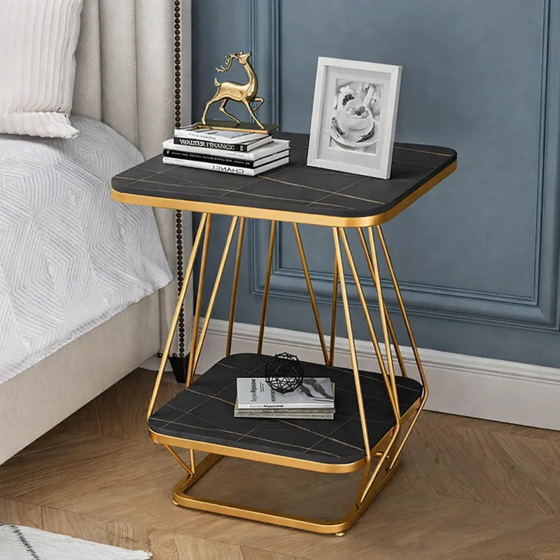 modern-square-shaped-creative-artistic-golden-metal-finish-with-black-marble