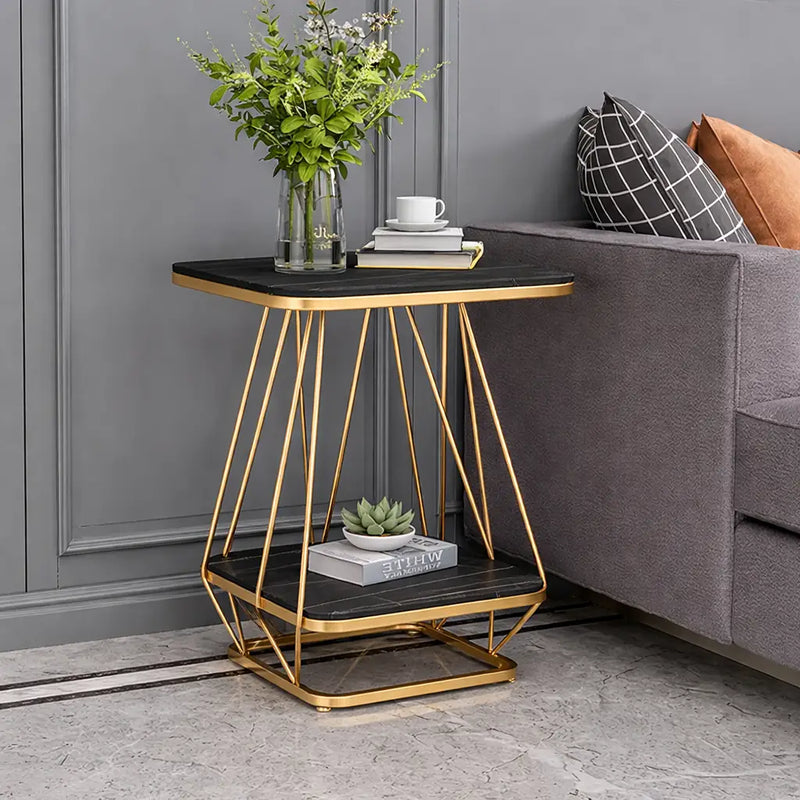 modern-square-shaped-creative-artistic-golden-metal-finish-with-black-marble