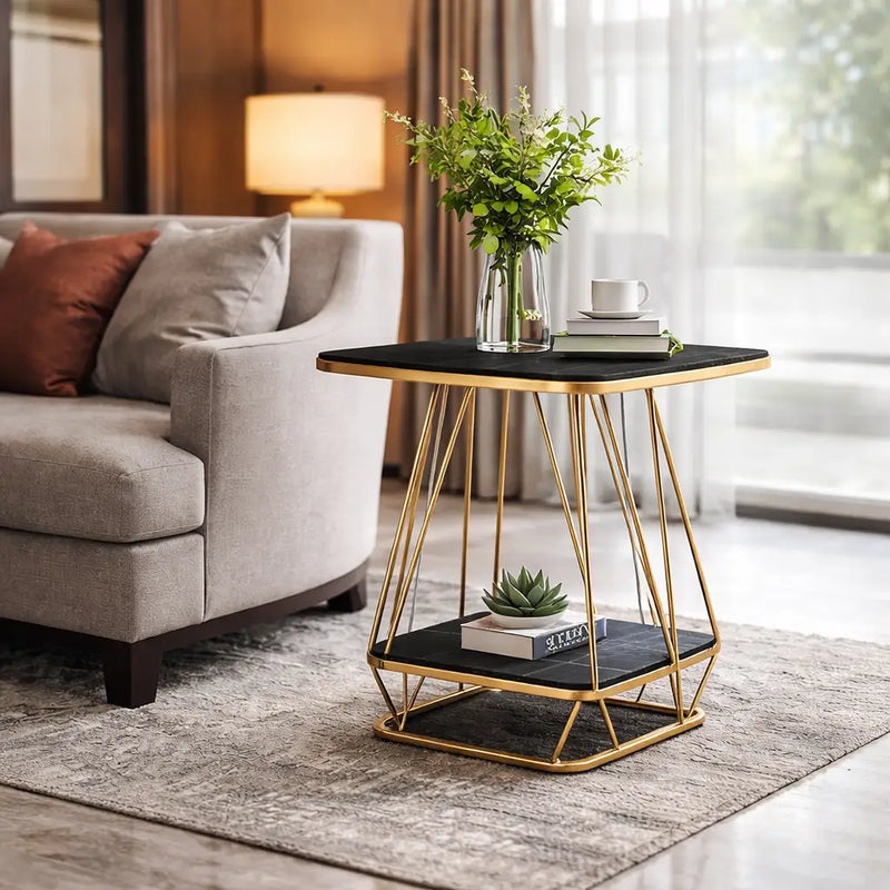 modern-square-shaped-creative-artistic-golden-metal-finish-with-black-marble