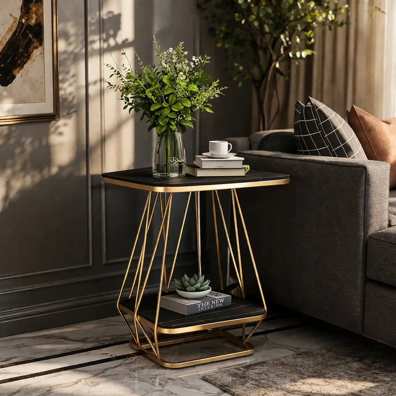 modern-square-shaped-creative-artistic-golden-metal-finish-with-black-marble