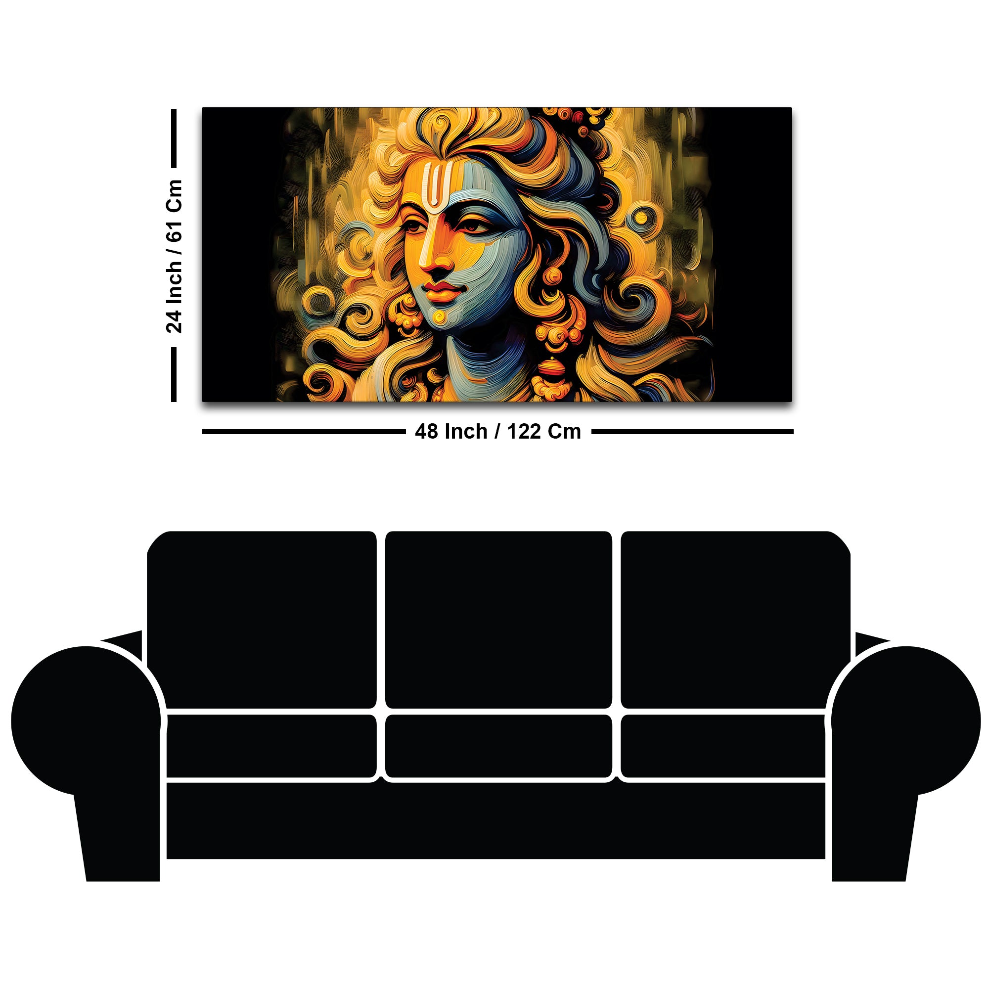 Modern Style Lord Krishna Canvas Painting for Elegant Home Décor