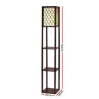 Modern Style Wooden Floor Lamp With Shelf For Living Room, Bedroom