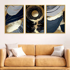 Modern Textured Abstract Canvas Wall Decor Painting Set of Three