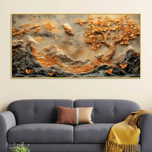 Modern Tree Abstract Texture Wall Art Canvas Painting for Home Decor