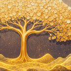 Modern Tree of Life Luxury Interior Crystal Glass Wall Painting