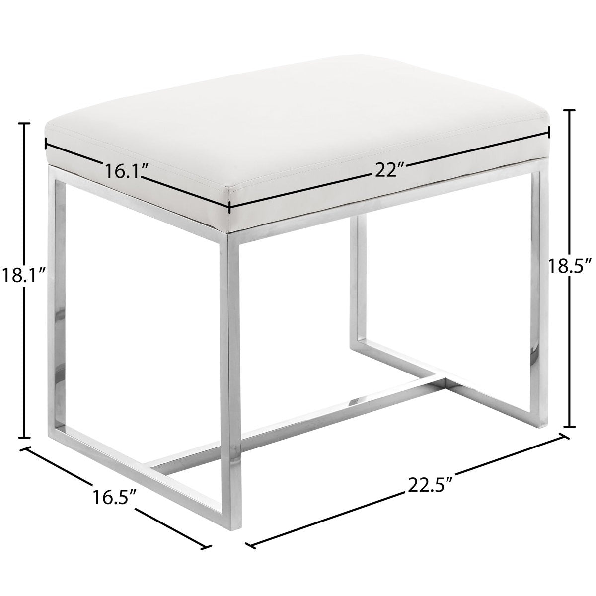 Modern Upholstered Stool with Durable Stainless Steel Frame