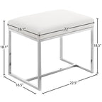 Modern Upholstered Stool with Durable Stainless Steel Frame