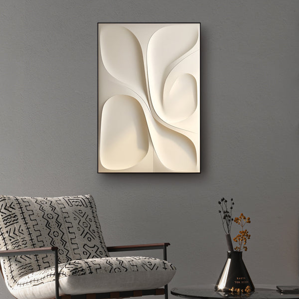 Modern Vertical 3D Wall Decor with Soft Curved Texture