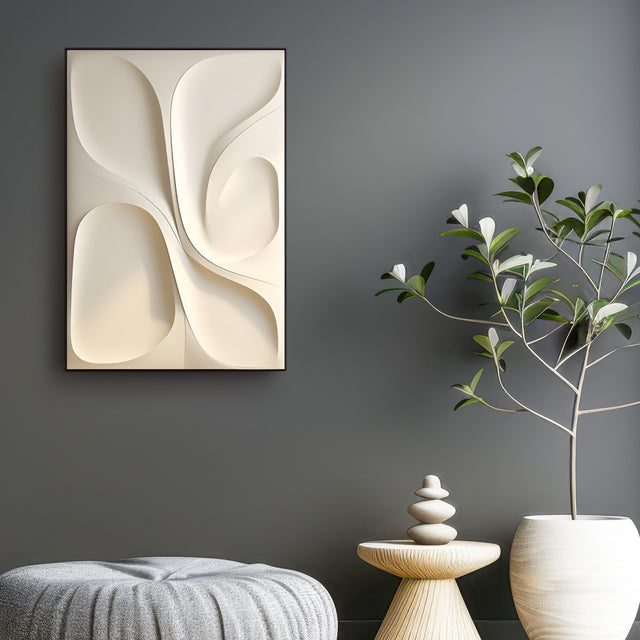 Modern Vertical 3D Wall Decor with Soft Curved Texture