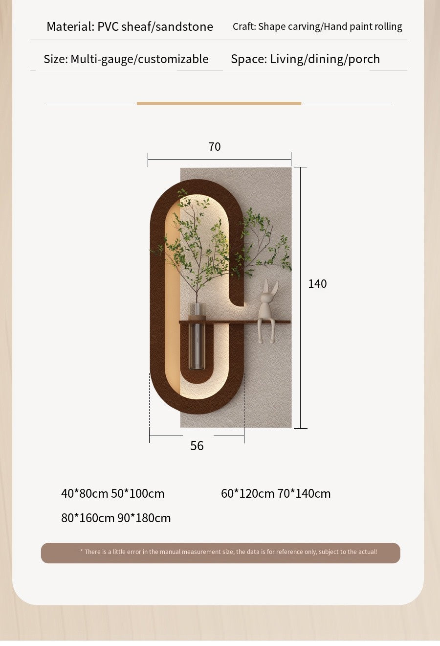 Modern Wall Art Panel with LED Lights & Planter for Home & Office Spaces