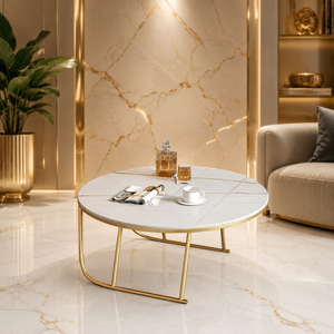 Modern White Marble & Golden Legs Table