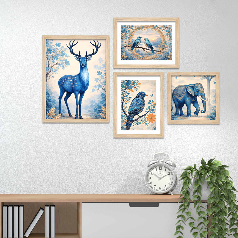 Modern Wildlife Wall Frame Set of Four