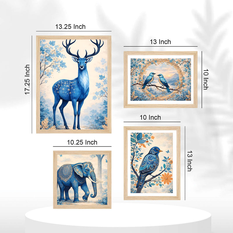 Modern Wildlife Wall Frame Set of Four