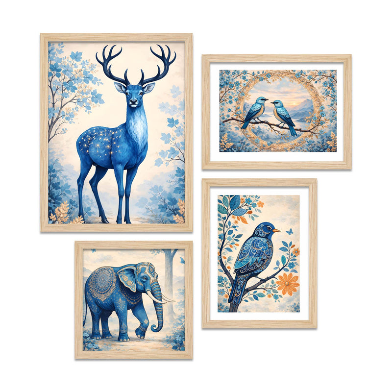 Modern Wildlife Wall Frame Set of Four