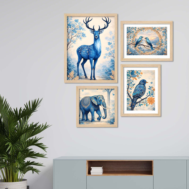 Modern Wildlife Wall Frame Set of Four
