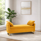 modern-yellow-upholstered-storage-bench-with-gold-legs