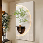 Modish Circular Glow LED Light Wall Panel with Planter for Home & Office Spaces