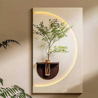 Modish Circular Glow LED Light Wall Panel with Planter for Home & Office Spaces