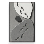 Monochrome Serenity Sculpted Koi 3D Wall Art Home Decor