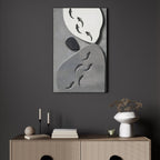 Monochrome Serenity Sculpted Koi 3D Wall Art Home Decor