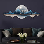 Moon Beyond the Mountains Crystal Glass Backlit LED Painting