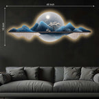 Moon Beyond the Mountains Crystal Glass Backlit LED Painting
