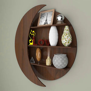  Wooden Wall Shelf / Book Shelf, Walnut Finish