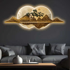 Moon & Sun Love Landscape Crystal Glass Backlit LED Painting