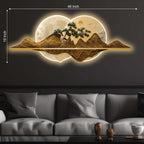 Moon & Sun Love Landscape Crystal Glass Backlit LED Painting