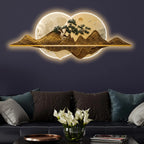 Moon & Sun Love Landscape Crystal Glass Backlit LED Wall Art