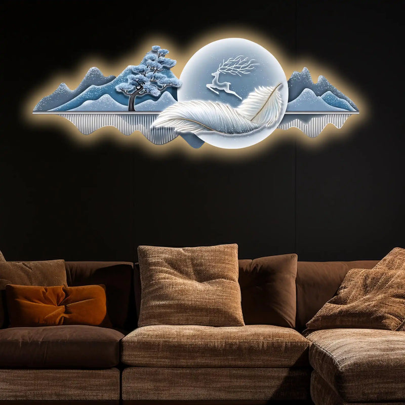 moonlit-feather-deer-mountains-crystal-glass-backlit-led-painting