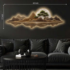 Moonlit Golden Peaks Premium Crystal Glass Backlit LED Painting