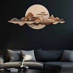 Moonlit Mountain Deer Crystal Glass Backlit LED Painting