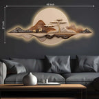 Moonlit Mountain Deer Crystal Glass Backlit LED Painting