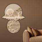 Moonlit Mountain & Koi Pond Crystal Glass Backlit LED Wall Art