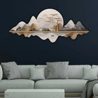 Moonlit Mountain Voyage Premium Crystal Glass Backlit LED Wall Art