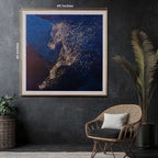 Morning Stallion Running Horse Hand Painted Wall Painting with Floating Frame