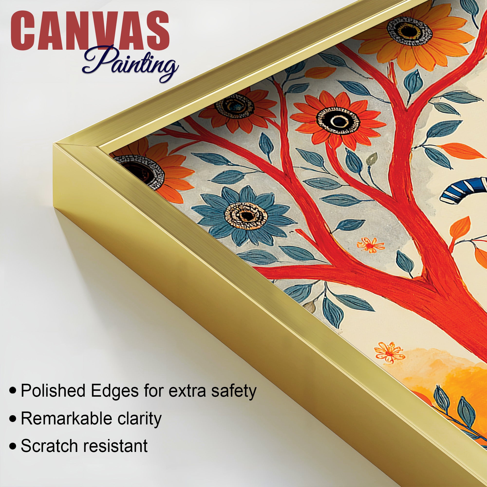 Mother and Baby Elephant Colorful Wall Painting