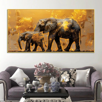 mother-elephant-with-baby-canvas-wall-painting