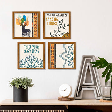 Motivational Quote Wall Frame Set of Four