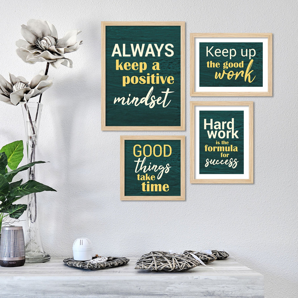 Motivational Quotes Decorative Wall Frame Set of Four – Vibecrafts