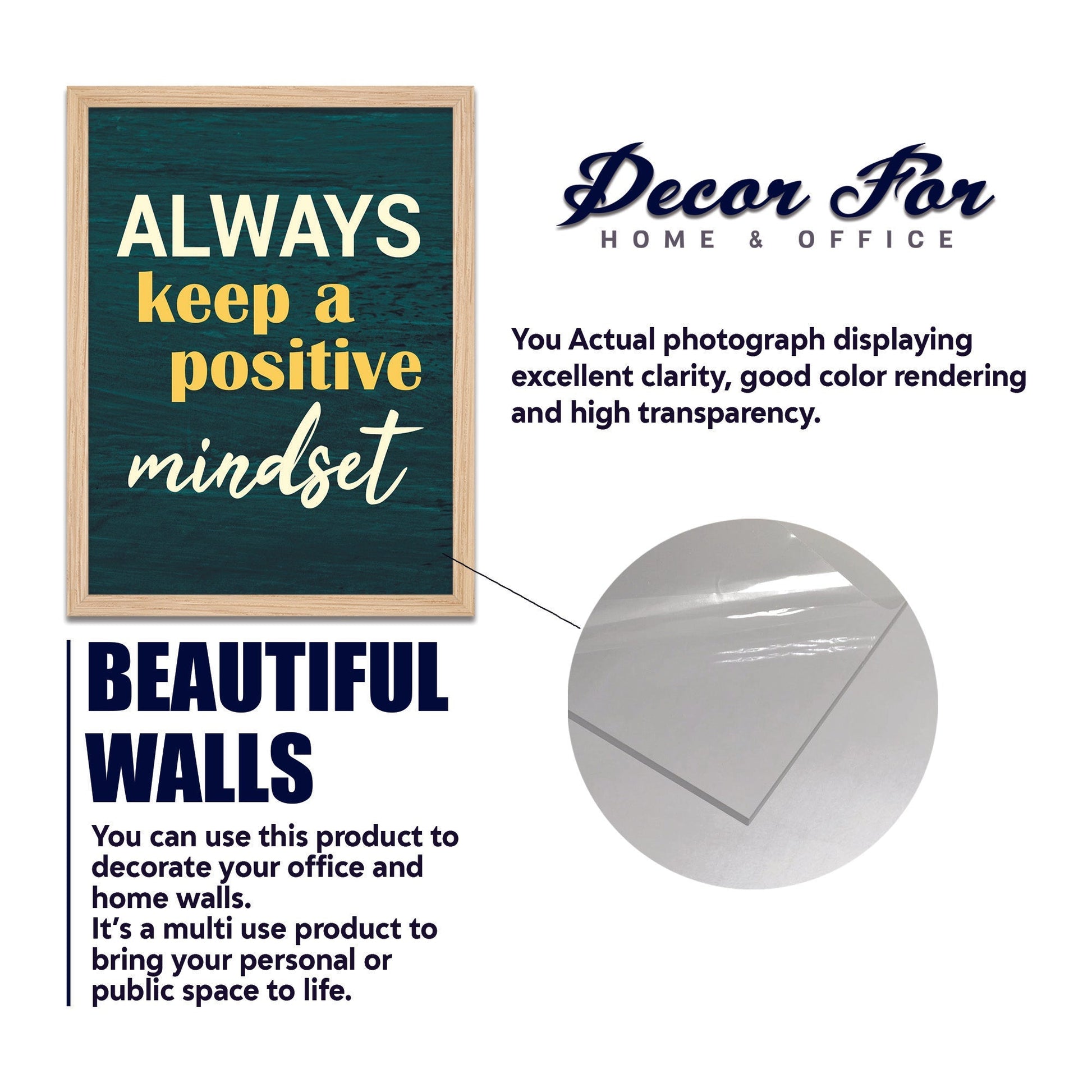 Motivational Quotes Decorative Wall Frame Set of Four