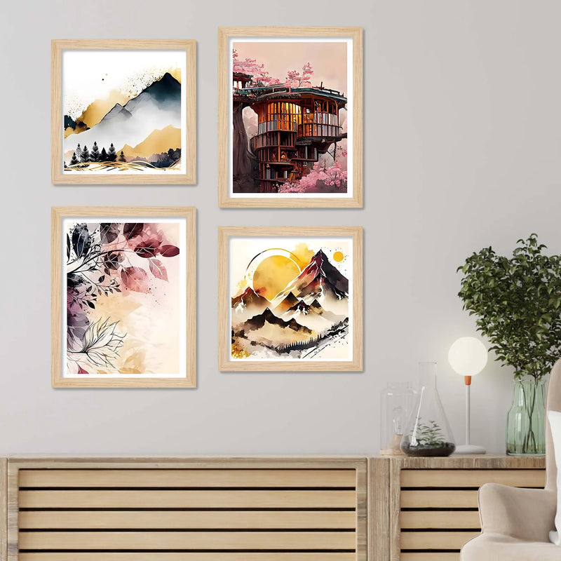 Mountain Inspired Wall Art Frame Set of 4