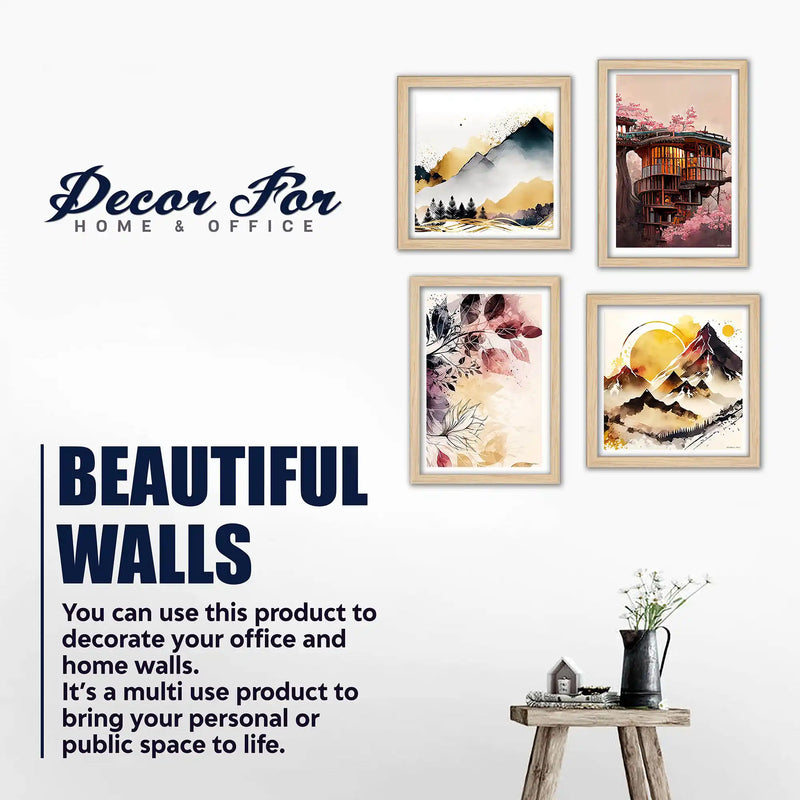 Mountain Inspired Wall Art Frame Set of 4
