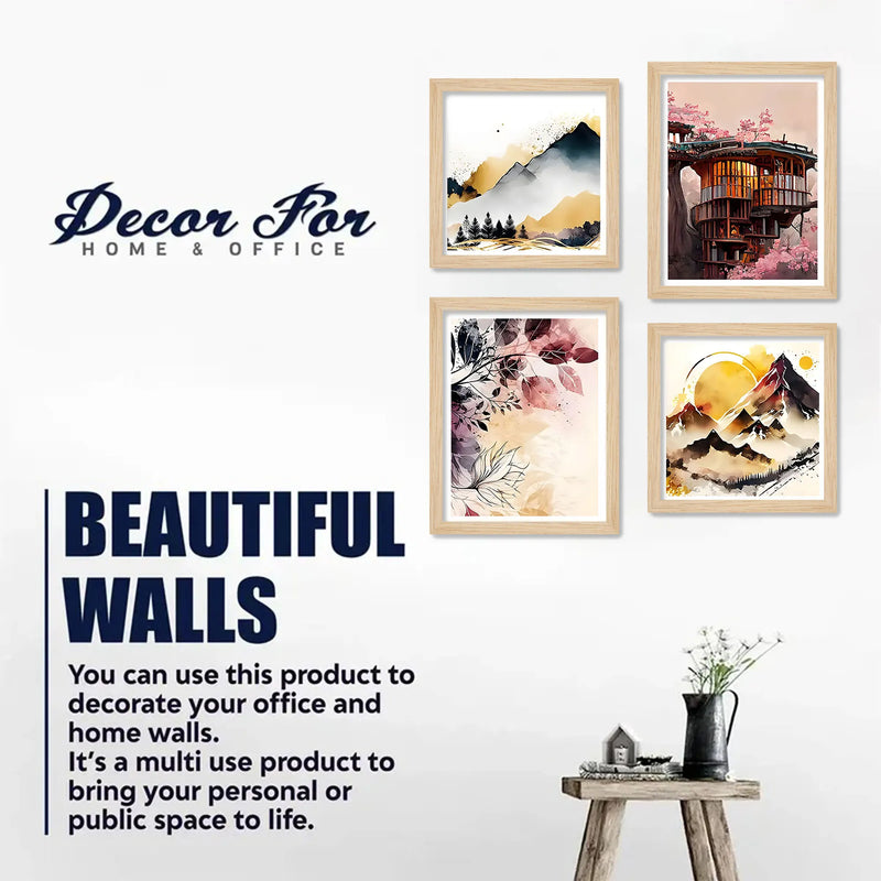 Mountain Inspired Wall Art Frame Set of 4