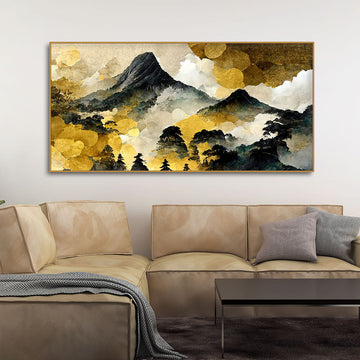 Mountain Scenery of Mount Fuji Premium Canvas Wall Painting