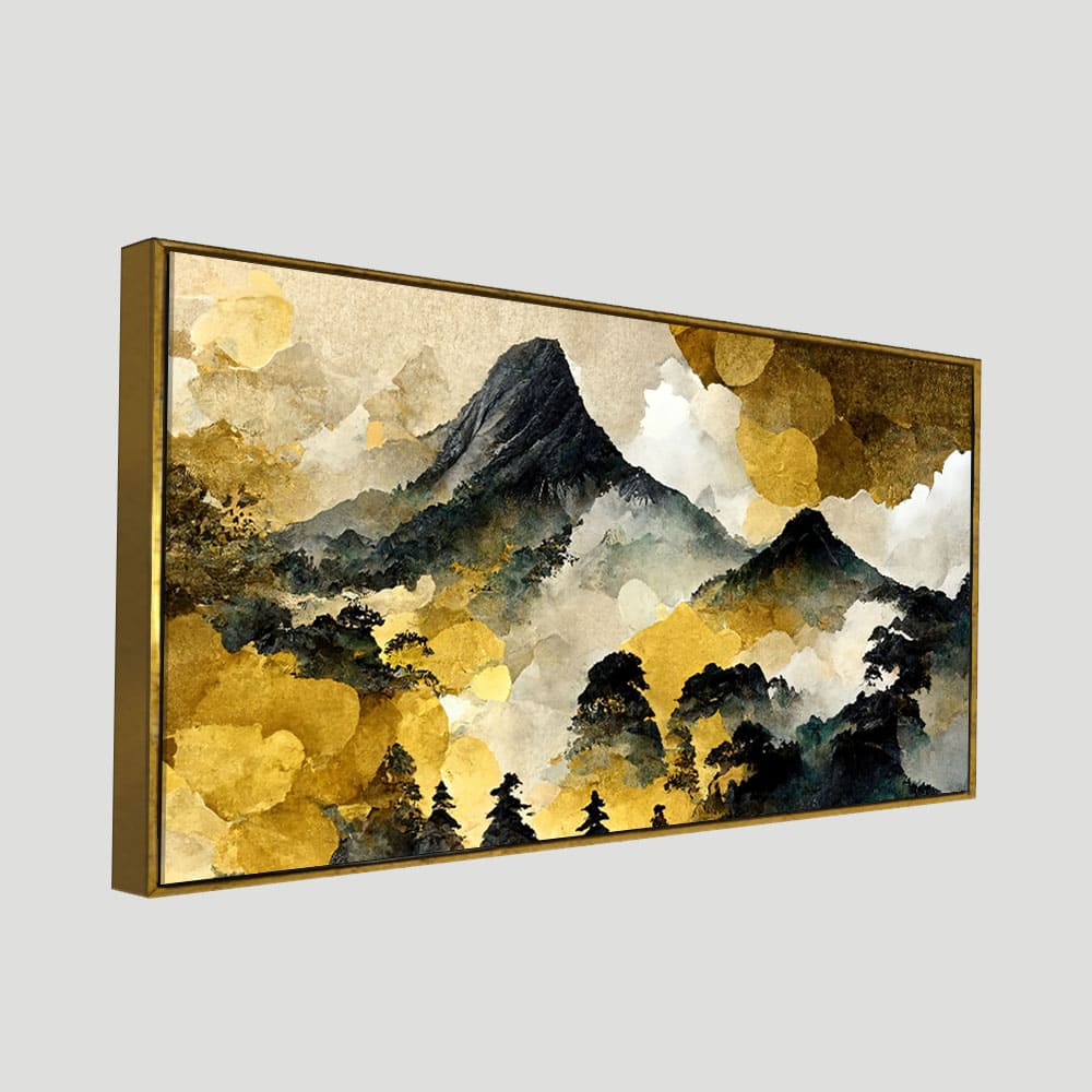 Mountain Scenery of Mount Fuji Premium Canvas Wall Painting