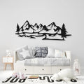 Mountain With Pine Trees Scenery Metal Art Wall Decor